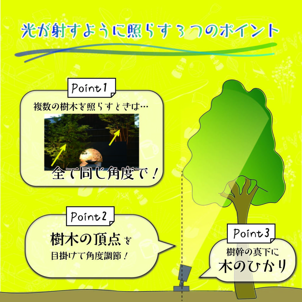 和風庭園で樹木をライトアップするときのポイントのイメージ画像
