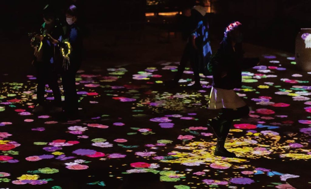 水の都"花"と"光”のフェスティバルのフラワーシャワーカーペット