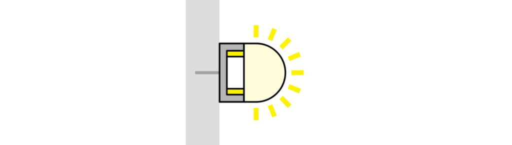 LEDサインの正面発行の断面イメージ