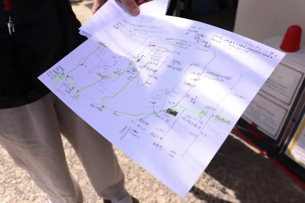 レンタカーあきさんの手作りの地図