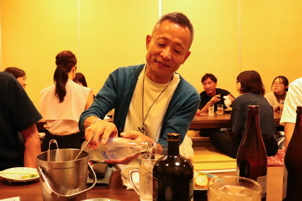 「鮨司割烹 豊しま」での乾杯のひととき