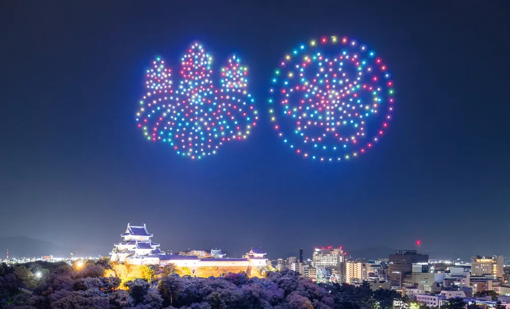 和歌山城ドローンショー「WAKAYAMA LIGHTS 2025」の様子3