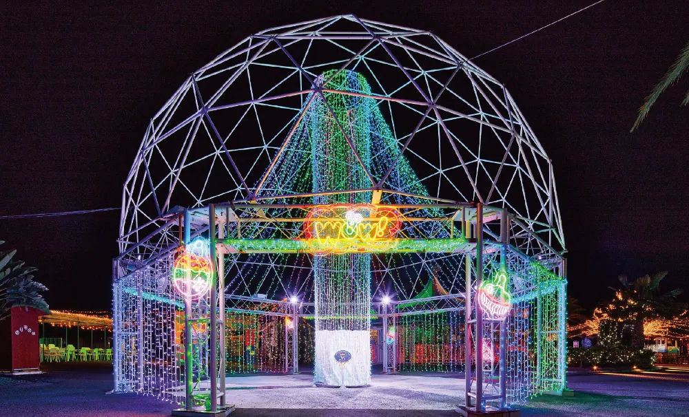 フェスタ・ルーチェ in 和歌山マリーナシティの「Winter light Magic Show (ウィンターライトマジックショー)」の様子