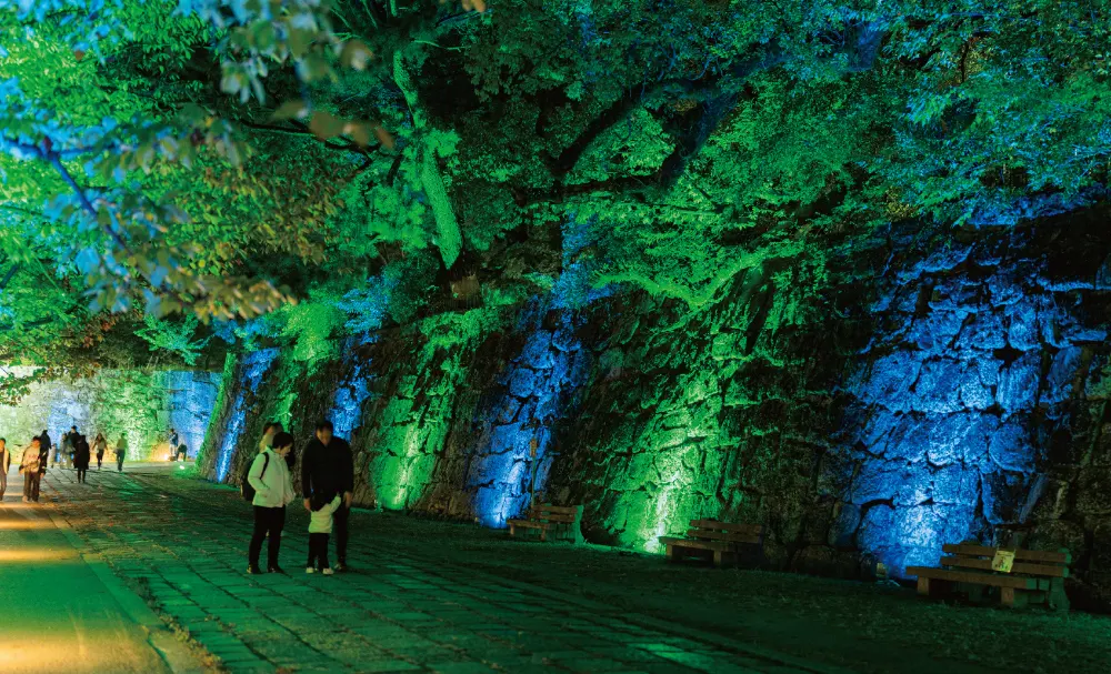 2024年度から行われている和歌山城〜光の回廊〜の演出の様子4