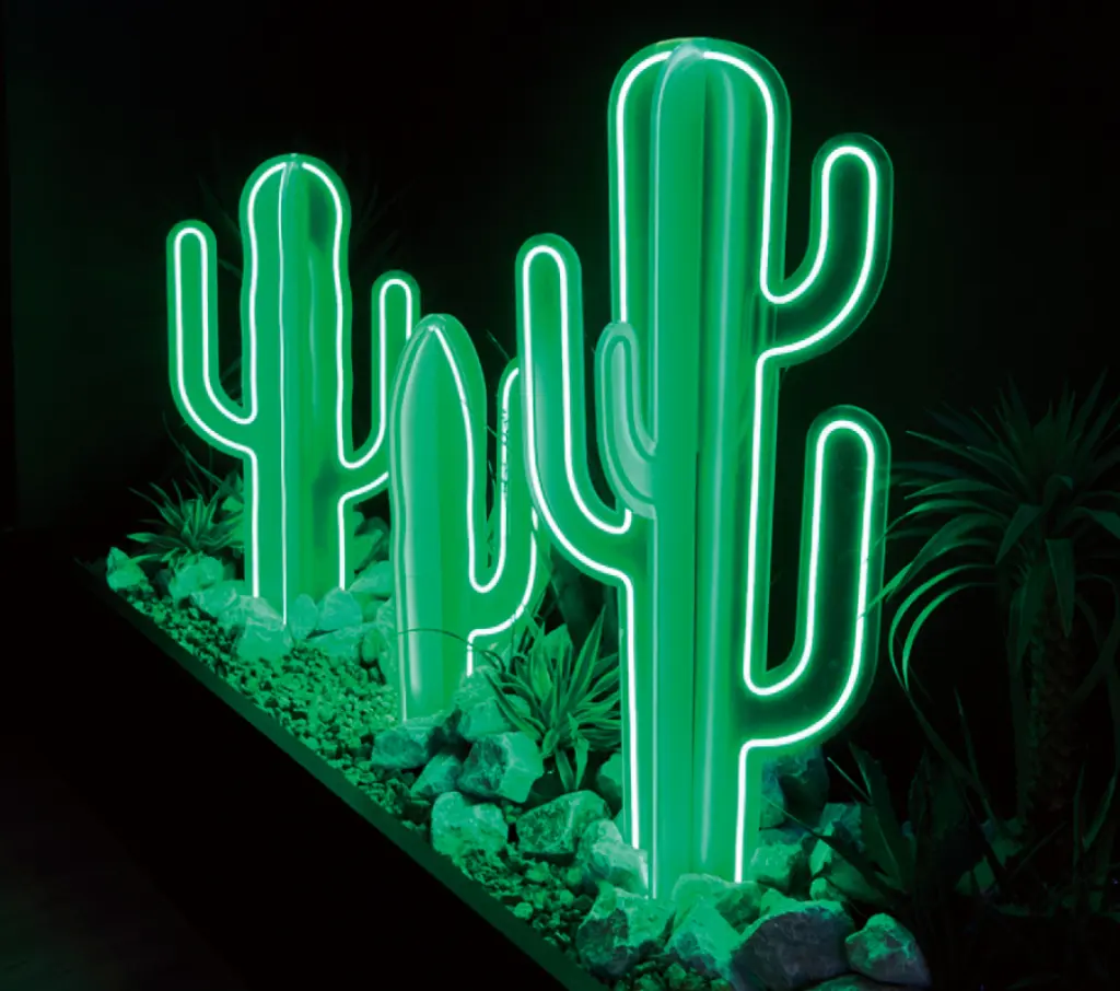 LEDネオンサインを立体に組み合わせたイメージ