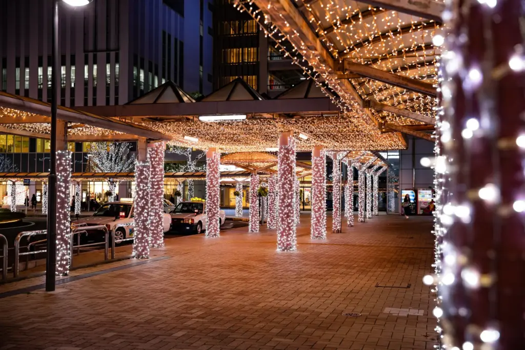 藤枝駅南口のイルミネーション開催時期の駅周辺の様子①