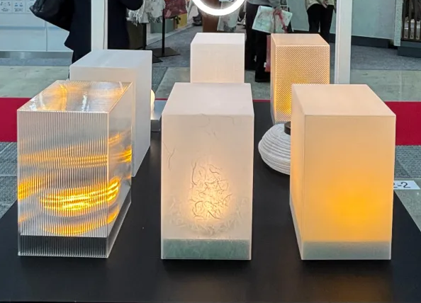 展示会で提案したLEDコアモジュールとさまざまな素材との組み合わせ②