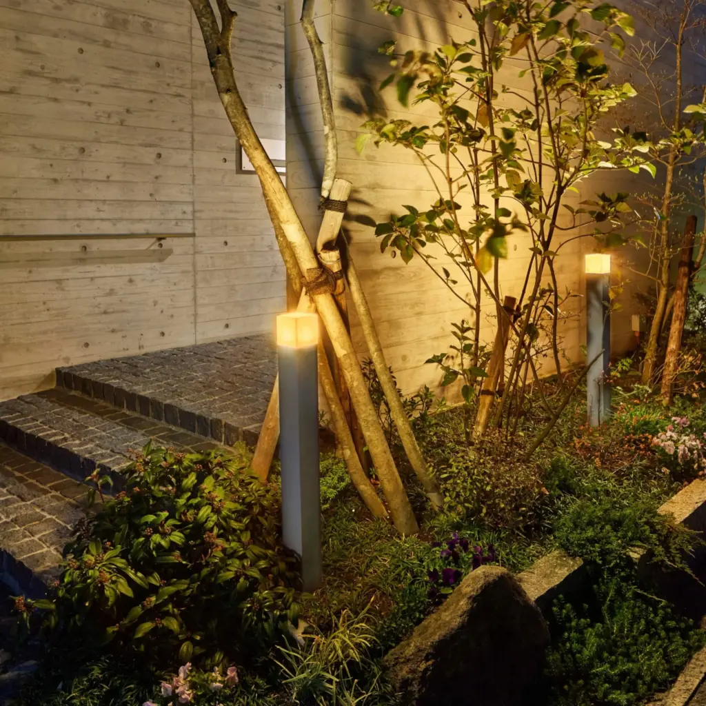 和風ライト粋シリーズのポールライトの導入イメージ