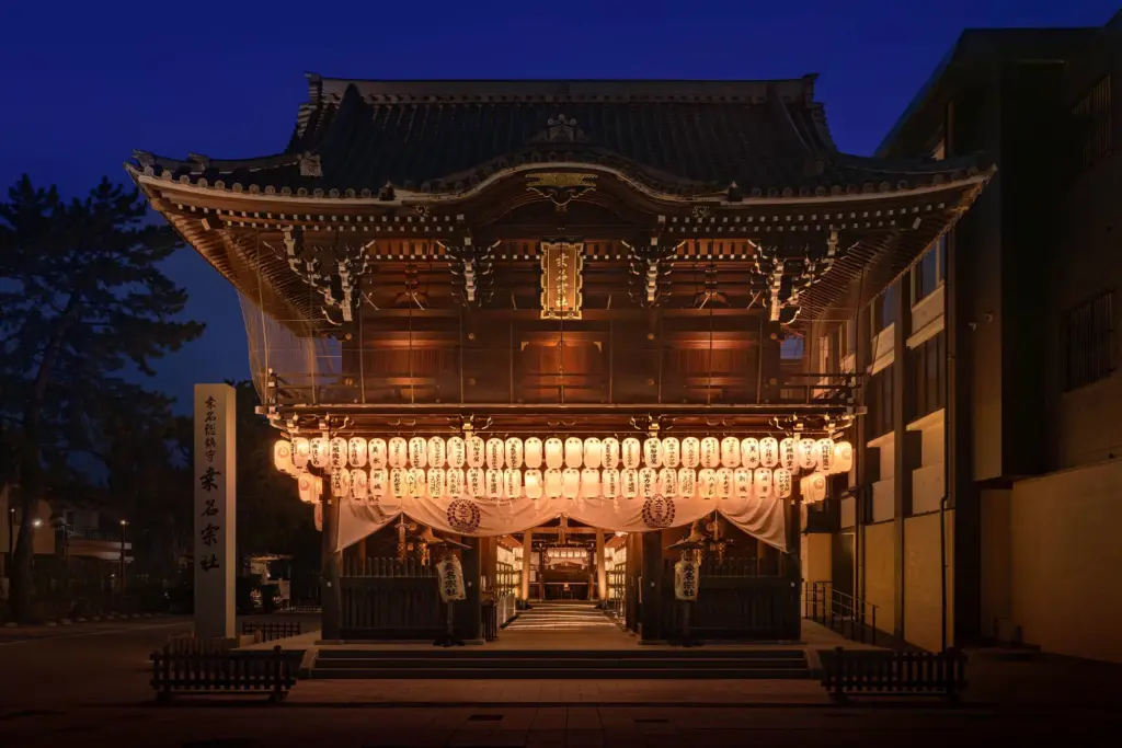 桑名宗社のライトアップ事例①