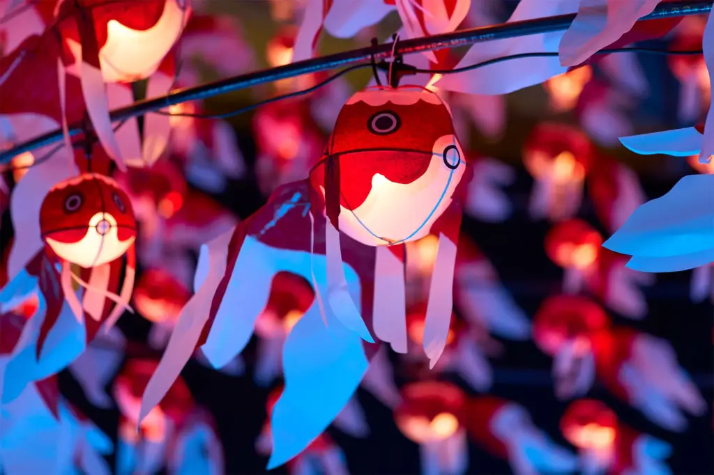柳井金魚ちょうちん祭りの大きめの金魚ちょうちん