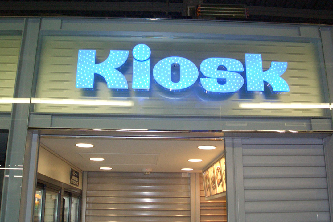 LEDサイン、LED看板のLEDIUS SIGN PRO DROPの店舗の施工事例、Kiosk