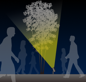 ショートスヌート装着時の配光イメージ