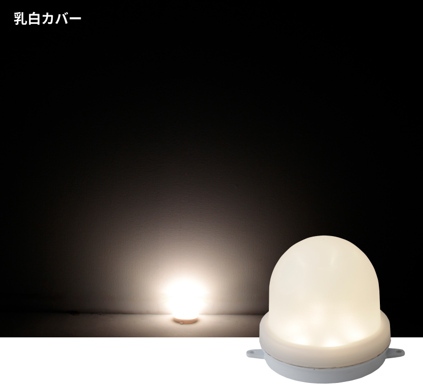 LEDコアモジュール 乳白カバー 商品・配光イメージ