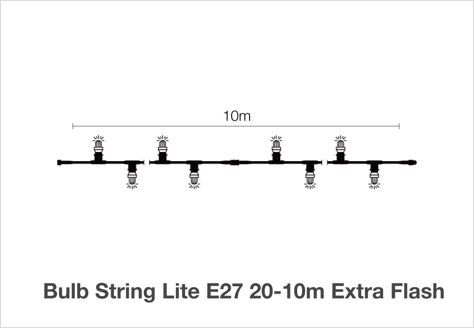 Bulb String Lite 20-10m E27 Extra Flash