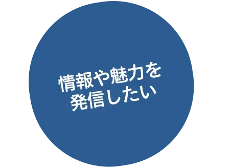 情報や魅力を発信したい